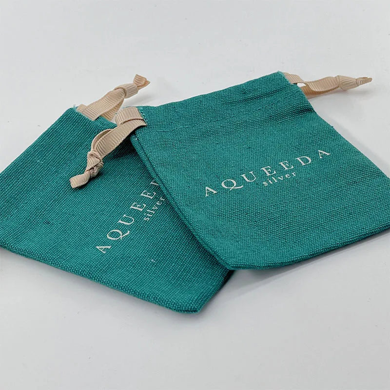 Custom Logo Small Cotton Packaging Gift Bag 100% Recyclable for Jewelry Crafts Photo Frames
