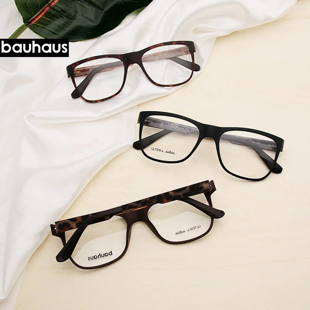 Bauhaus 2107A Big Square TR90 Eyeglasses Optical Eyewear Frame Nerd Glasses for Men
