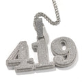 Customizable Gold-Plated Brass Pendant Necklace Full Diamond Number Letter Zircon Stone Iced Charm for Men Women's Hip Hop Style