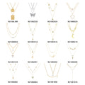 Daidan Necklace 18K Gold Plated Double Chain Minimalist Womens 925 Sterling Silver Layered Necklace