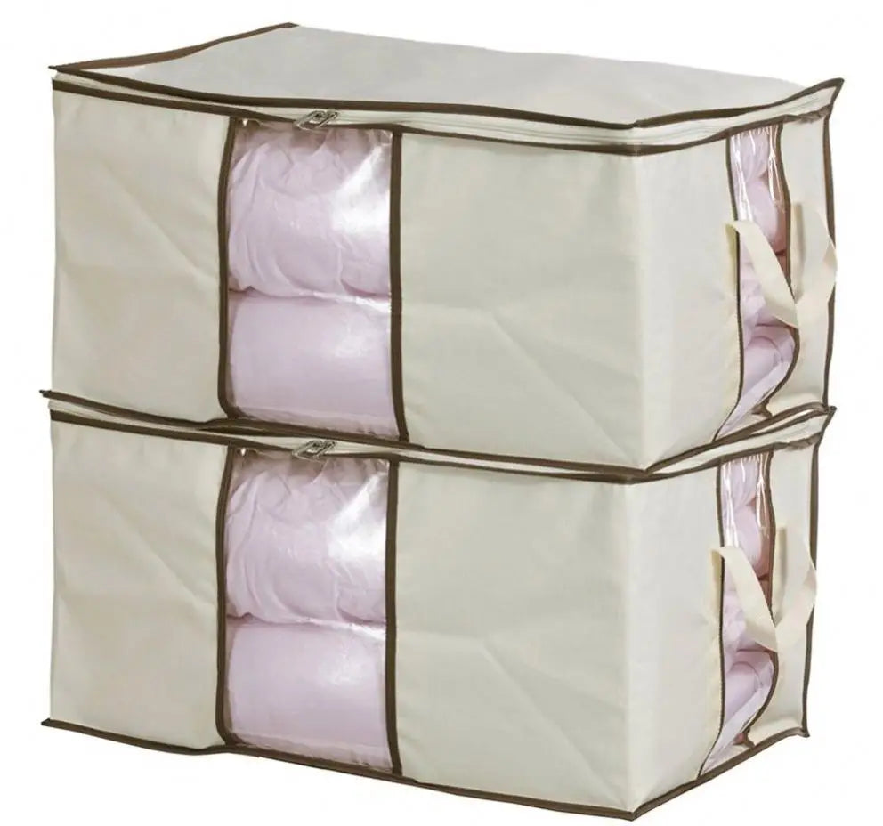 Heavy Oxford Fabric Space Saver Jumbo Zippered Storage Bags for Closet King Comforter Clothes Blanket Organizers