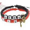 K173 Wholesale Pulsera 2pcs/set Key Lock Braid Couples Adjustable Woven Rope Handmade Knitting Fashion Jewelry Bracelets Bangles