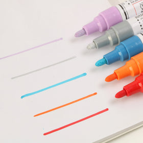 White Colour Tire Pen Permanent Ink Fast Dry Car Paint Marker Black Colored Rotuladores Permanentes Set De 6 Pcs L 143 Mm * 15mm