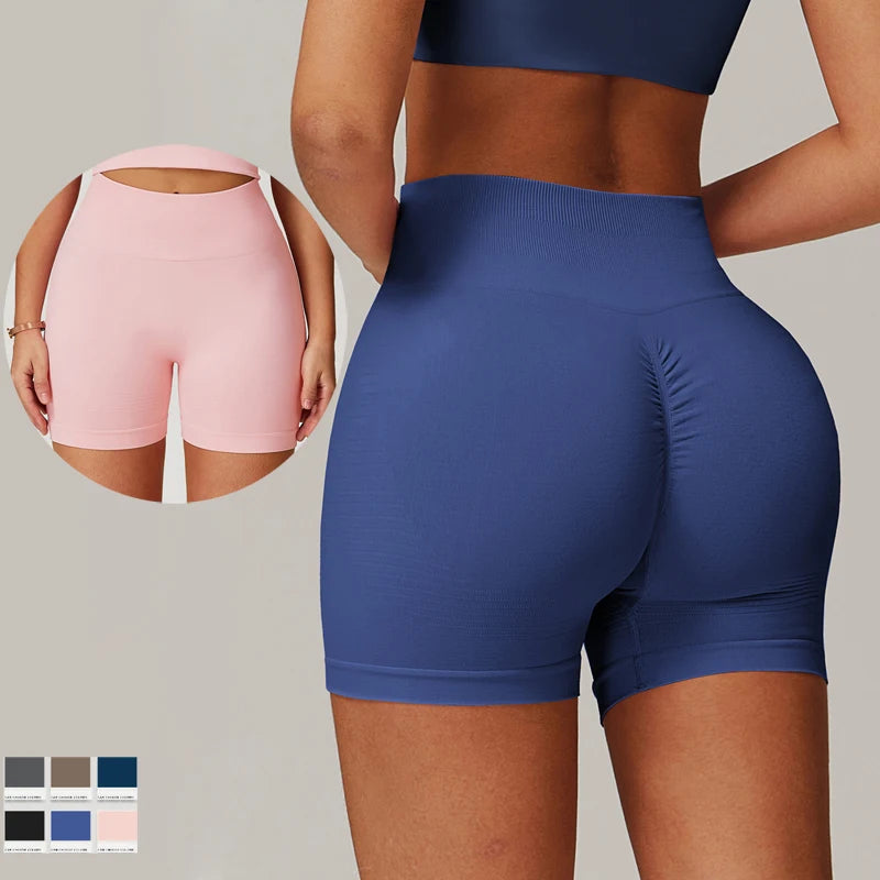 SHINBENE 4" Seamless Scrunch Short Gym Yoga Running Sport Active Exercise Fitness Shorts Workout Shorts for Women