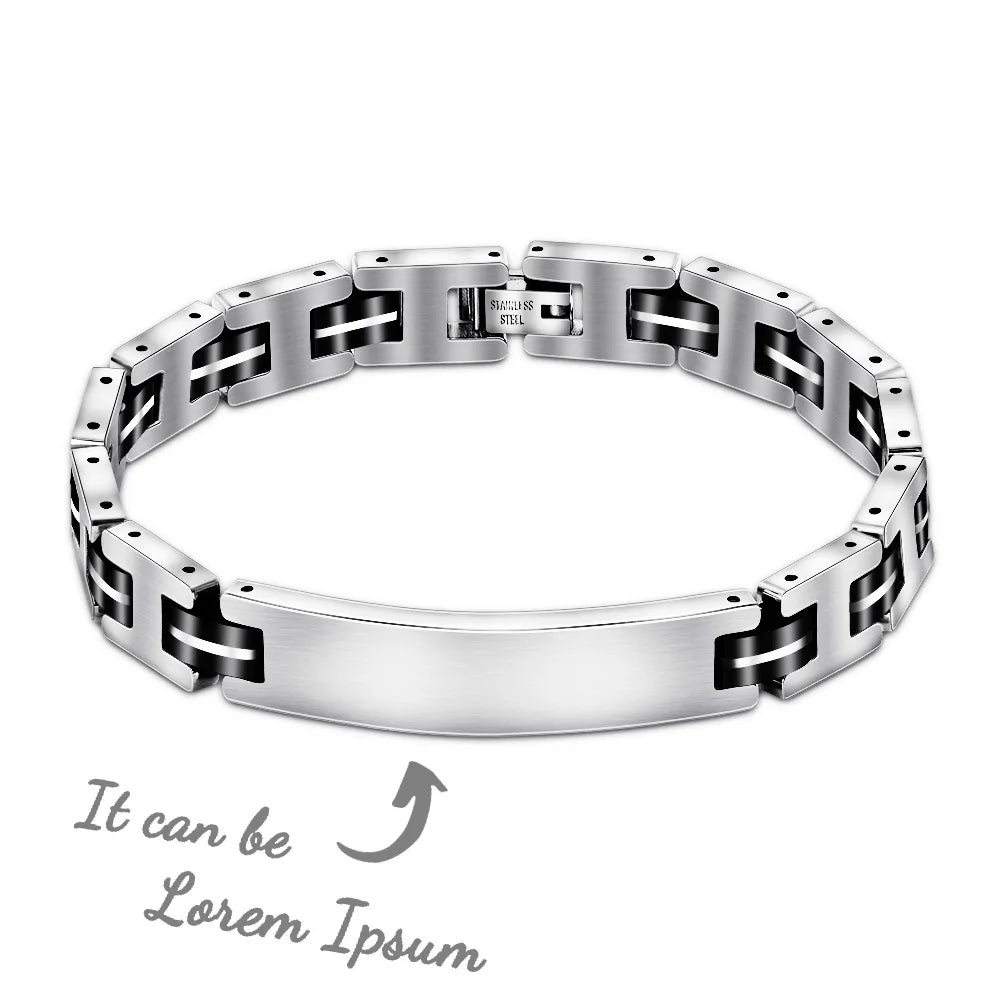 New Engravable Stainless Steel Heavy Motorcycle Biker Chain Link Bicycle Bracelet