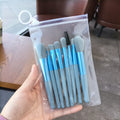 YUE Girls Lovely Mini 8pcs Travel Portable Wood Handle Brush Set Women Fluffy Natural Soft  Hair Makeup Brush Set