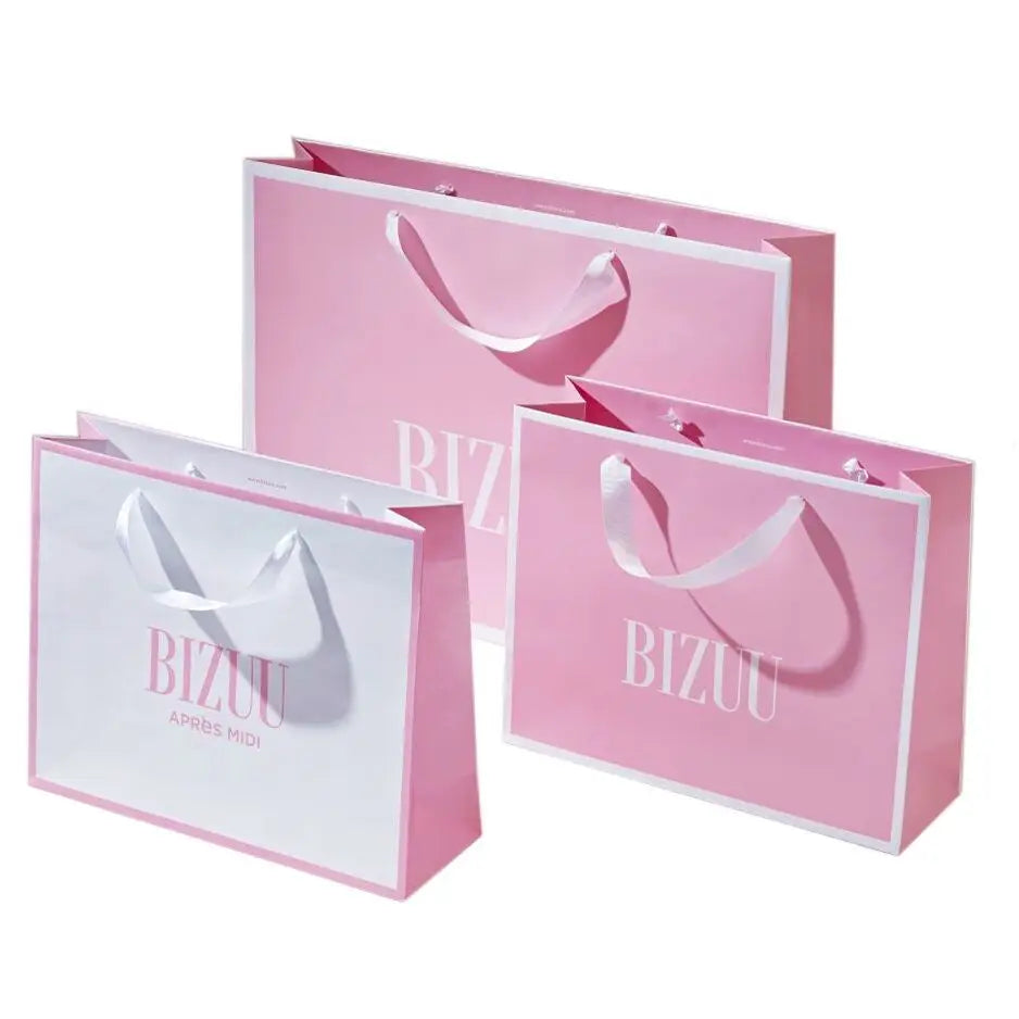 Custom Printed Luxury Art Paper Shopping Bags for Clothing Shoes & Accessories Store Promotion for Gift Giving Embossed Surface