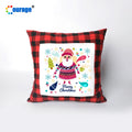 Christmas Series 16 Inches Sublimation Blanks Patch Plaid Window Throw Pillow case Covers