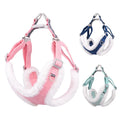 Fashionable Velvet Pet Harness and Leash Set Winter Warm Reflective and Breathable Soft Adjustable Dog Cheat Harness for Cats