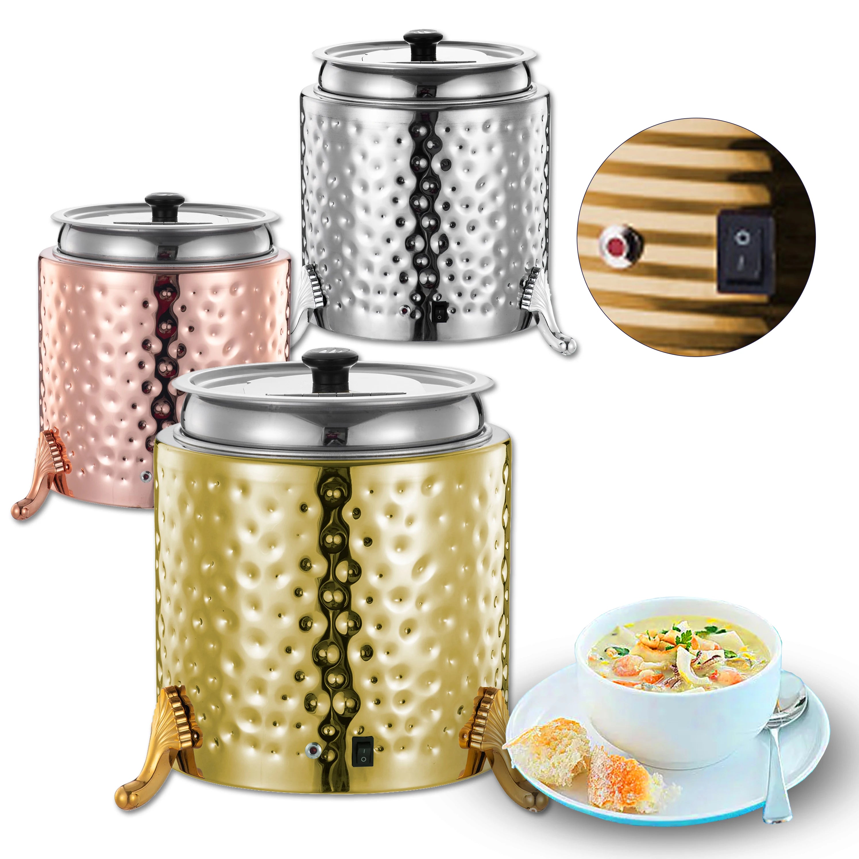 YITIAN 10L Electric Soup Kettle Container Stainless Steel Food Warmer Machine Adjustable Temperature Modern Kitchen Use