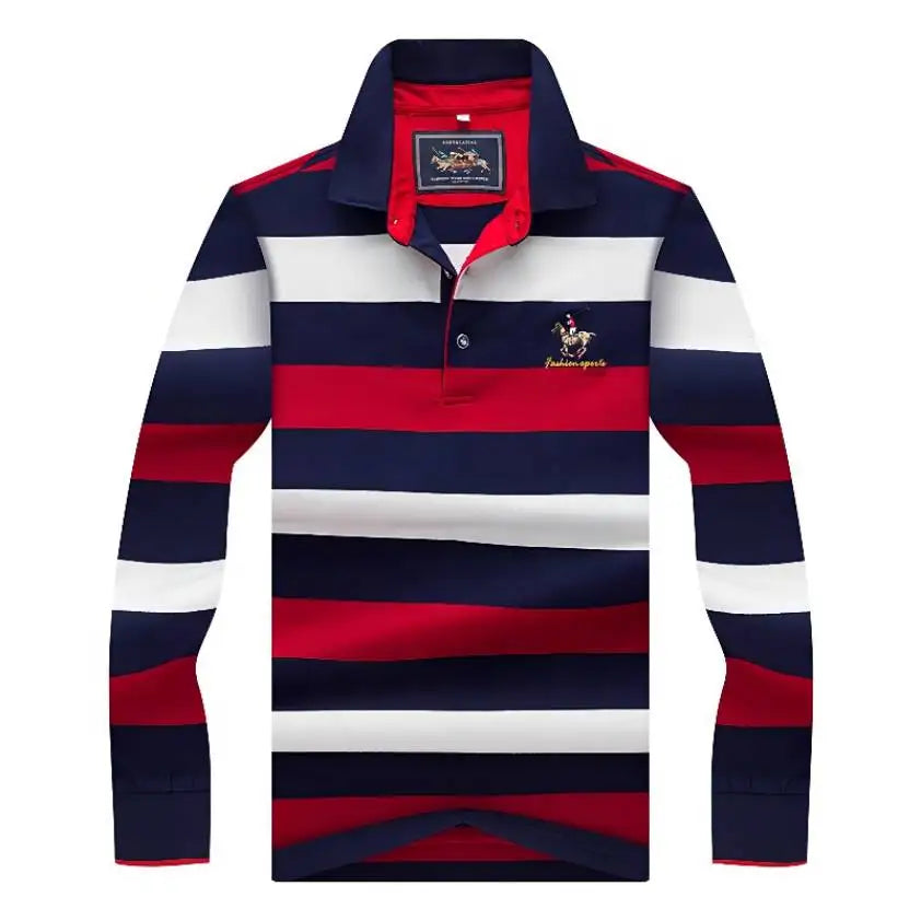 Hot Sale Men's for Polo Shirt Striped Jersey Embroidered Formal Style Plus Size Summer Collection Brand Name