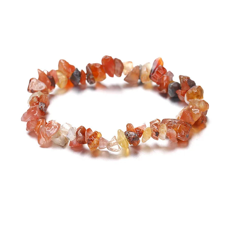 Wholesale Irregular Natural Crystal Chakras Stone Bracelet Pink Quartz Amethyst Beads Bracelet