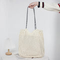 2025 Summer New Fashion Women's Woven Hollowed out Knitted Large Capacity Beach Tote Bag Factory Wholesale Crochet Design