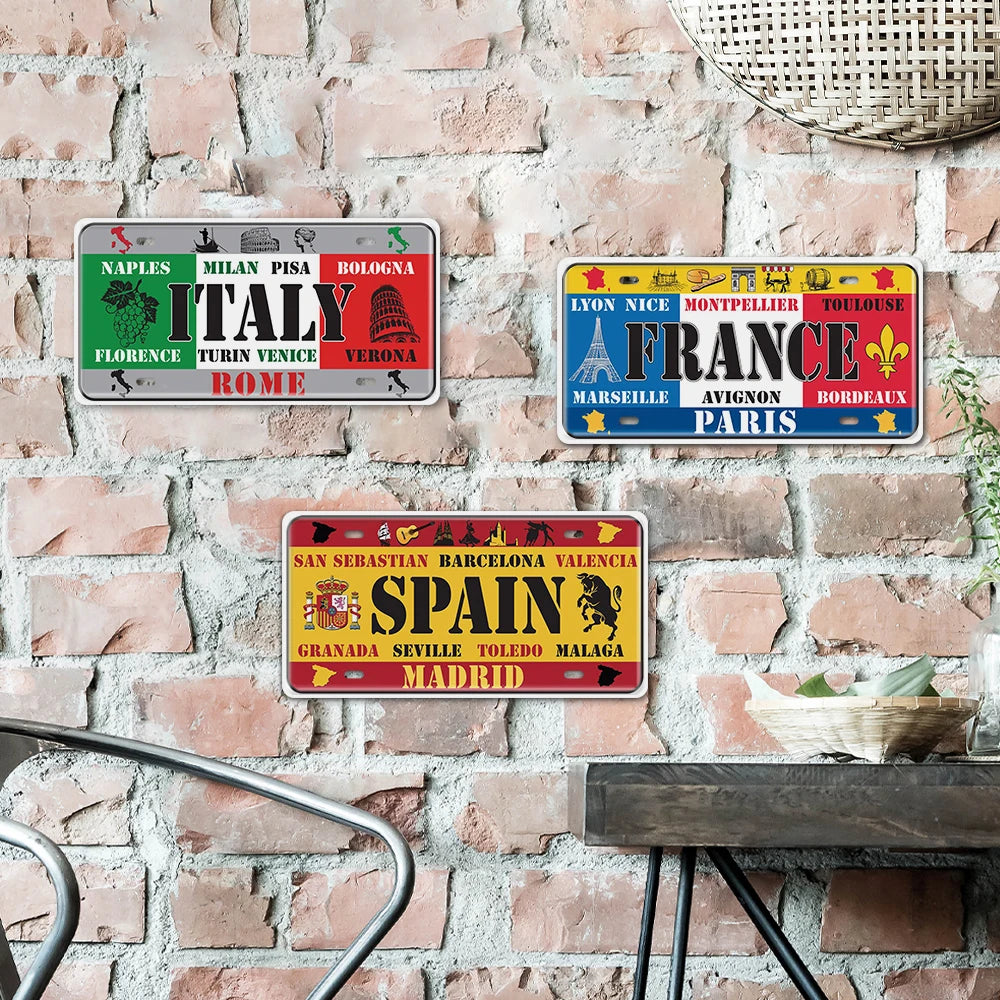 Putuo Decor Nation Car License Plate Metal Poster Sign Tin Sign Vintage House Living Room Decor