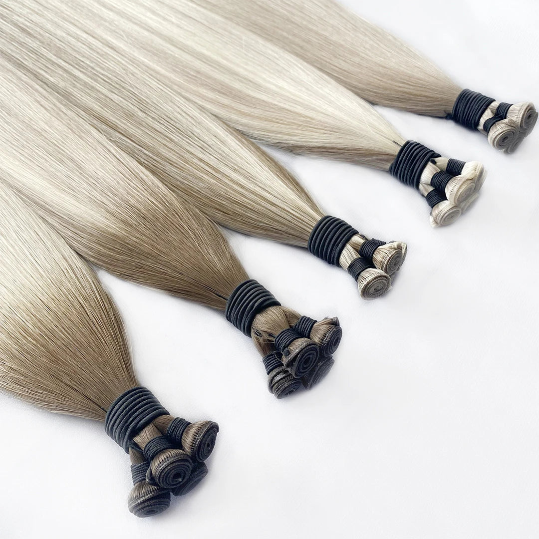 Direct Factory Wholesale Virgin Cuticle Double Drawn Hair  Invisible Weft Hair Extensions Flat Genius Weft