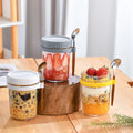 16OZ Measuring Overnight Oats Containers Glass Mason Jar Leak-proof Oats Containers With Lid and Spoon