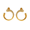 2023 New Trendy Stainless Steel 18K Cubic Zircon Paved CC Shape Hoop Earrings for Women Gift