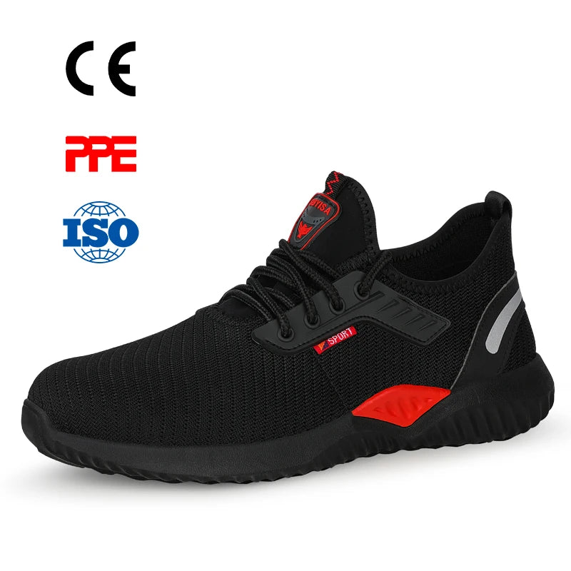 GUYISA Fashion Brand Safety Shoes with Steel Toe Mens Casual Rubber Outsole for Construction Site