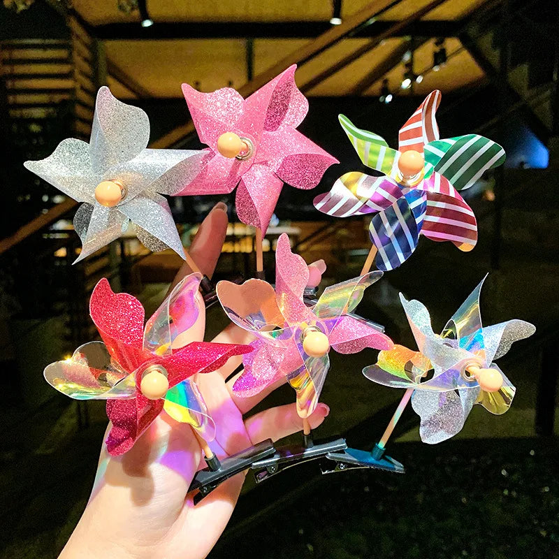 Wholesale Baby Cute Big Windmill Hairpin Headdress Top Clip Hairgrip Little Princess Gift for Outing Travel