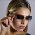 Sunglasses Wholesale Women Vintage Women Sunglasses With Metal Frame Ladies Gold Brown Grey Gradient Sunglasses