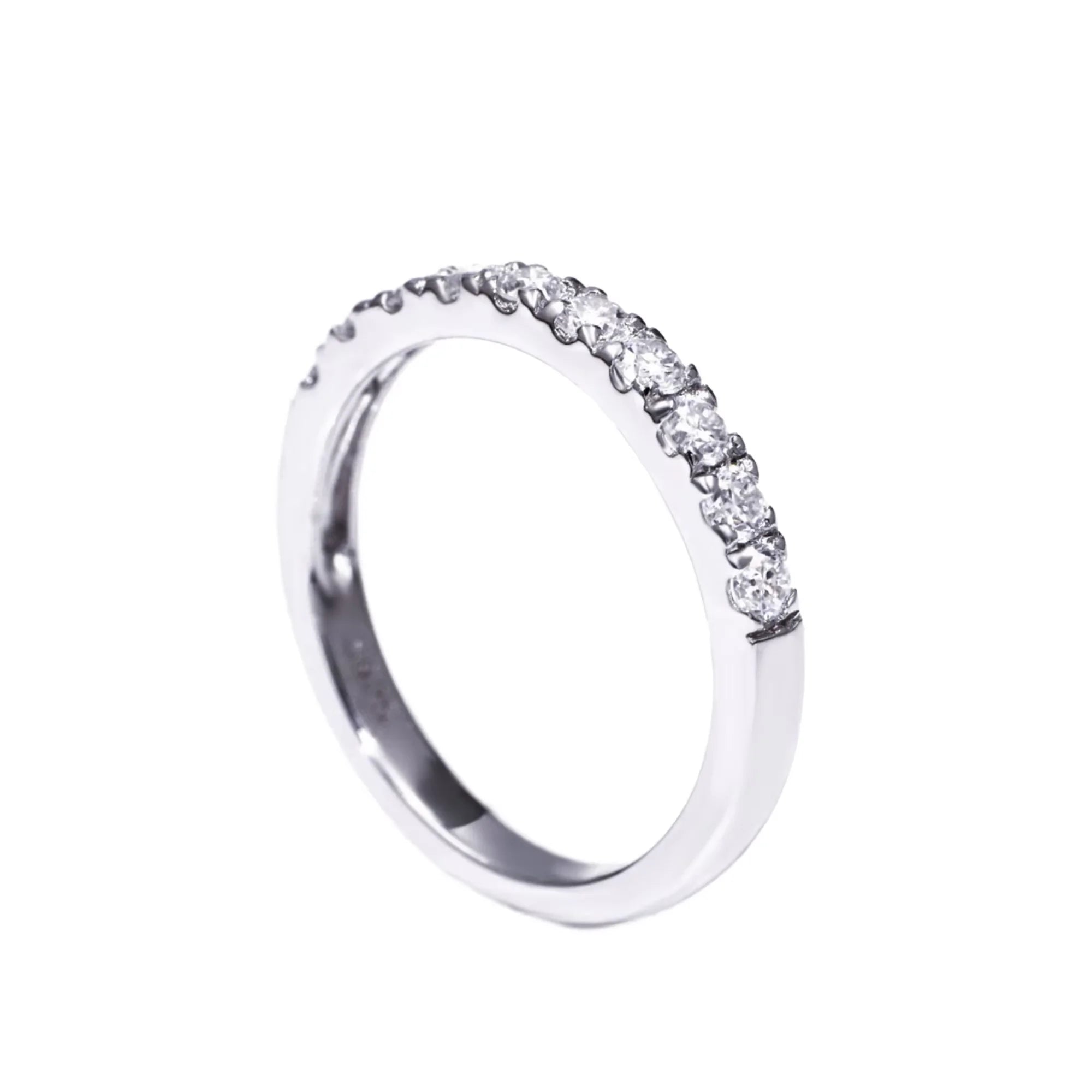 Moissanite Zircon Wedding Rings Women Eternity Sterling Silver Rose Gold Plated for Certified Prong Set Simulated Diamond Ring