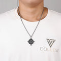 Stainless Steel Nordic Viking Man Necklace Silver Vegvisir Pendant Runes Amulet Necklace Helm of Awe Jewelry for Man
