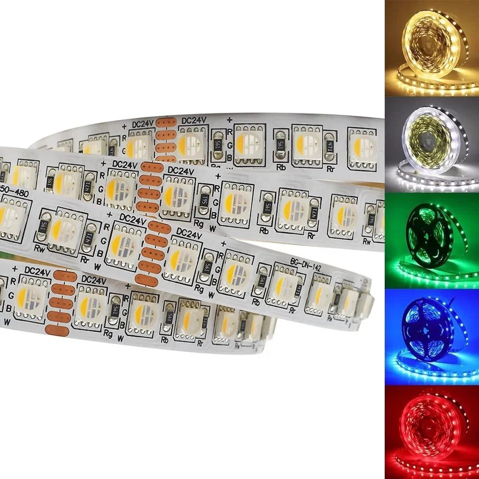 RGBW SMD5050 High Brightness Flexible LED Strip 5 Meter Roll with USB/Wi-Fi Remote Control for Landscape Lighting
