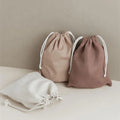 Eco Friendly Muslin Cotton Linen Gift Small Pouch Customized Canvas Drawstring Bag