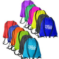 Promotional Fitness Drawstring Bags Outdoor Custom Brand Logo Polyester Drawstring Backpack Bags for Giveaway Brand Promotion