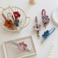 Handmade Boho Macrame Wristlet Keychain for Women Daisy Weave Bracelet Doll Pattern Floral Rope Keyring Phone Holder for Girls