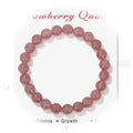 Strawberry Quartz Amethyst Rose 8mm Natural Stone Beaded Elastic Bracelet Healing Stones and Crystals Bracelets Jewelry Boho