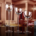 Mouth Blown Long Stem Clear Crystal Candelabra Candle Holder for Weddings and Valentine's Day