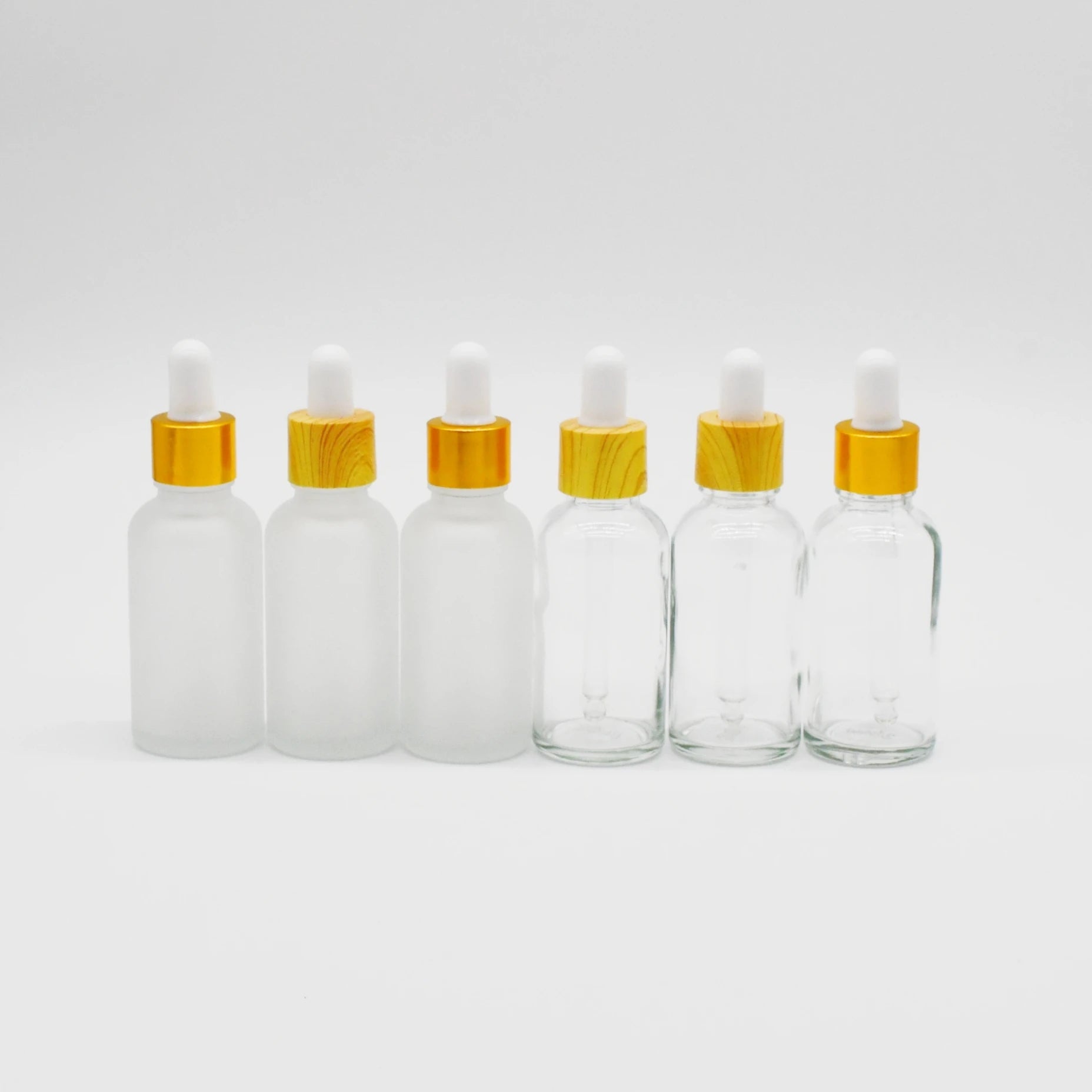 Luxury 5ml-100ml Empty Glass Bottles Amber Dropper for Essential Oils Face Serums Skin Care Creams Eye Drops Mascara Facial