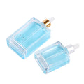 50ml 100ml Flat square Luxury Glass Serum Essential Oil Dropper Bottles with Shiny Gold Collar