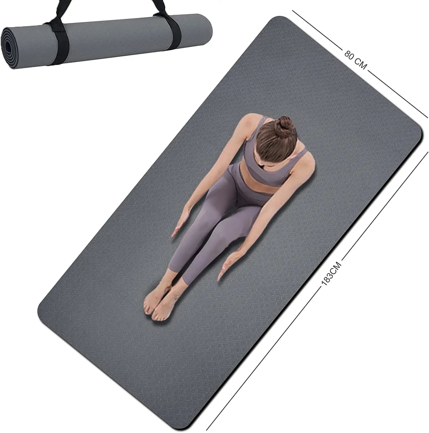 Yeway Yoga Eco Friendly Yoga Mats Custom Logo Recyclable 6Mm Tpe Double Layer Customized Yoga Mat