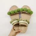Tassels Sandals New Flat Woven slippers Fur Ball Decorative Sandals Outside  Summer Ethnic Style slippers Holiday