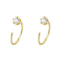 Brincos Com Zircao 2022 New Arrival Fashionable Earrings Women Gold Plated Alloy Zircon Earrings Without Hole