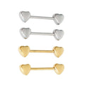 Stainless Steel Solid Heart Nipple Barbell Piercing Ring Fashion Women Jewelry Double Stereoscopic Heart-shaped Nipple Stud