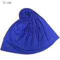 Wholesale Hijabs Best Quality Plain Fancy Cotton Jersey Scarf Hijab Shawl With Rhinestone