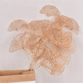 Factory Wholesale Plastic Gold Champagne Single Stem 3 Branches Artificial Ginkgo Leaf Decorative Ginkgo Leaves