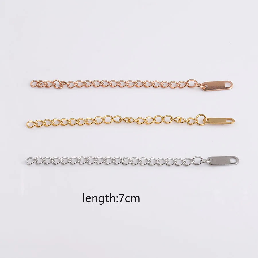 Popular Stainless Steel Making Accessories 5mm  7cm Link Chain Extender DIY Jewelry Findings