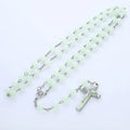 JC Crystal Wholesale Luminous Acrylic Cheap Rosary Beads Necklace Jewelry Cross Rosary Necklace