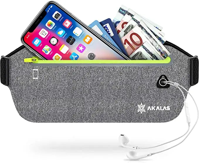 HUALIAN Akalas Ultra Slim Running Belt Waist Pack No-Bounce Lightweight Fanny Pack Water Resistant Runner Waist Bag