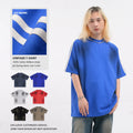 Hot Sales Manufacturer Jet Dyeing Knitted Oversized T Shirt Streetwear Heavy Weight 315 GSM Worn-out Wash Ribbon Stripe Vintage