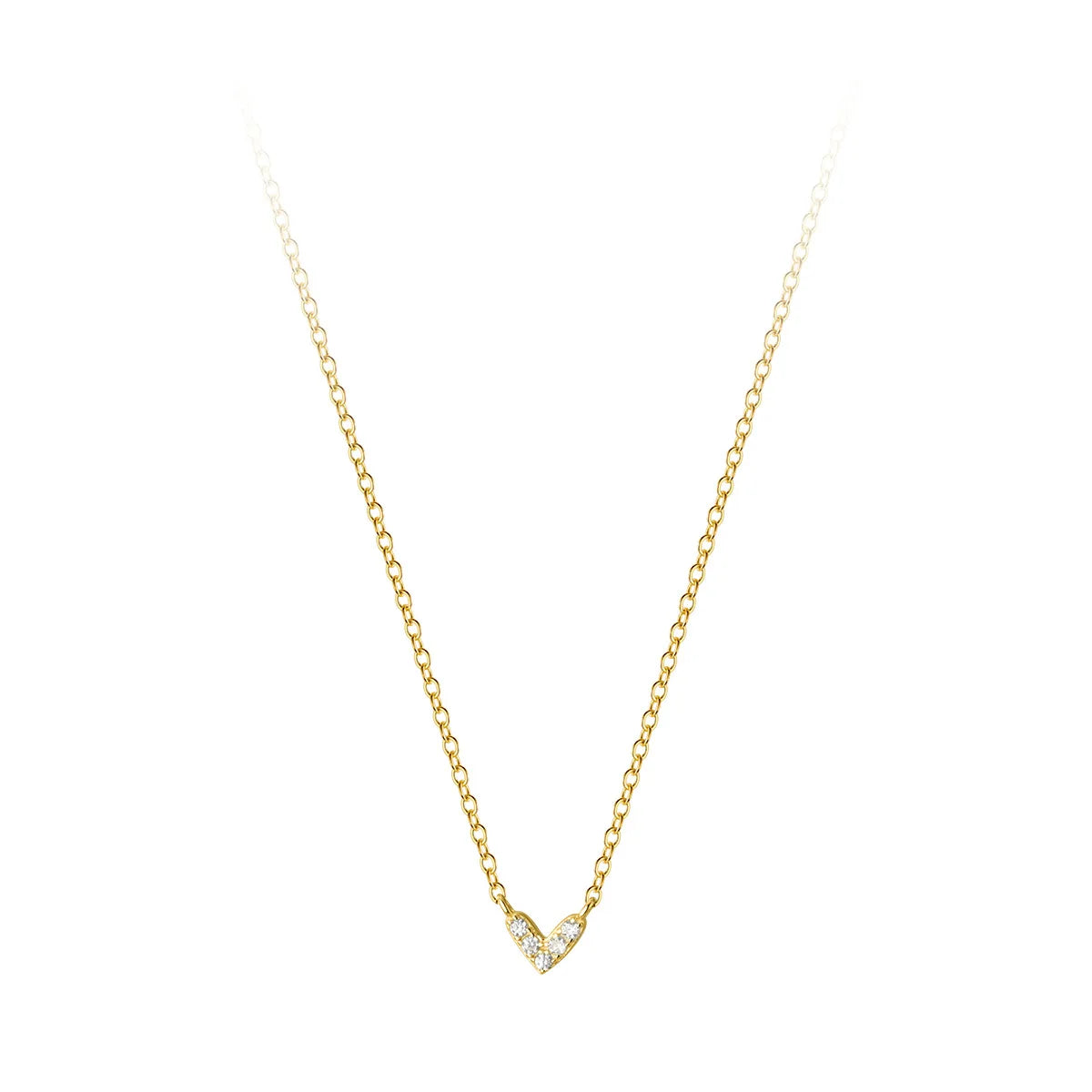 Fashion Minimalist Jewelry 925 Sterling Silver Small Heart Zircon Necklaces love Heart Gold Plated Necklaces for Women