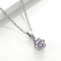Huitan Single Diamond Simulate Women Zircon Necklace Brass with Silver Plated Cubic Zircon Wedding Bridal Pendant Necklaces