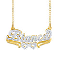 Hip-hop Double Gold Plated Necklace Anniversary Wedding Party for You Friends Personalized 3d Name Necklace