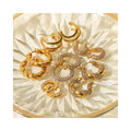 RisingMoon Luxury Fashion 18k Gold Plated Stainless Steel Zircon Geometric Earrings for Women