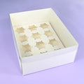 XJH Cupcake Packaging Box 12 Pack Cupcakes Packaging White Packaging Boxes Cookies Packing Transparent Lid Cupcake Boxes