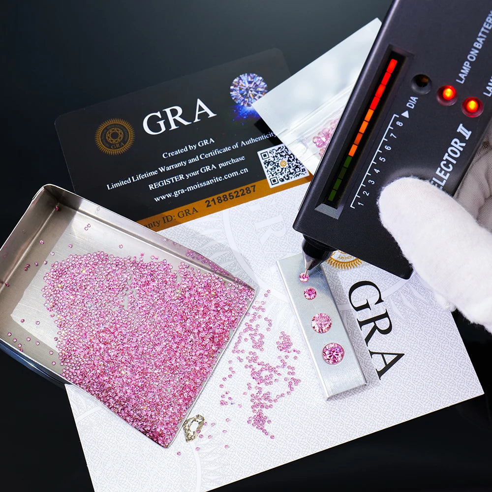 Wholesale Gem Bulk 0.6mm 1mm 1.5mm 2mm High Quality Crushed Ice Loose Stone Fl Vvs Color pink Melee Moissanite Mossanite Diamond